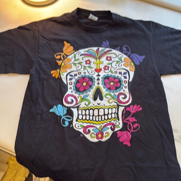 Port & Co Day of the Dead t-shirt, size M, worn once - Picture 1 of 3